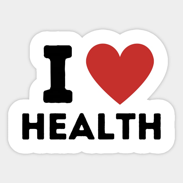 I Love Health Simple Heart Design Sticker by Word Minimalism